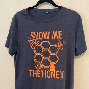 BLUE SIZE XL HONEY BEE T-SHIRT